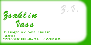 zsaklin vass business card